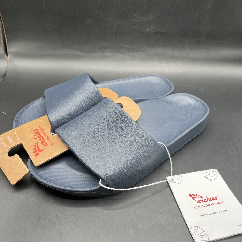 Archies Flip Flop Sandals Unisex Sz M 8 W 9 Navy Blue Arch Support Therapy NWT - Picture 2 of 6
